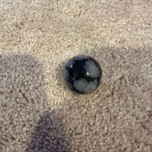 Black and Gray Snowflake Obsidian Sphere